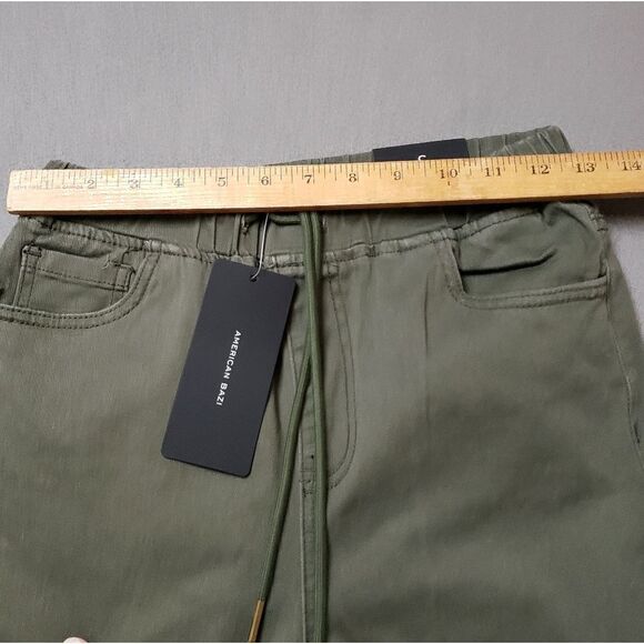 American Bazi - shirring denim jogger pants size small - olive - Picture 13 of 15